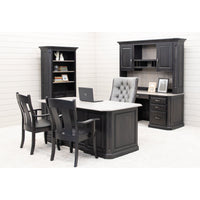 Boulevard Black & Wood Desk with Hutch Top | M-DK&RWO-GRB