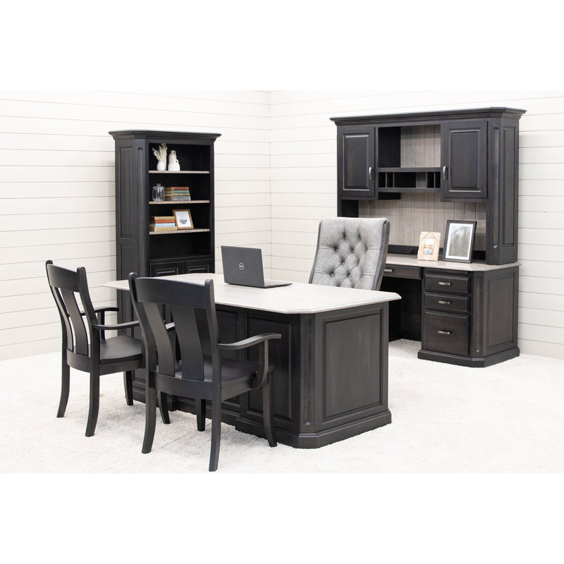 Boulevard Black & Wood Desk with Hutch Top | M-DK&RWO-GRB