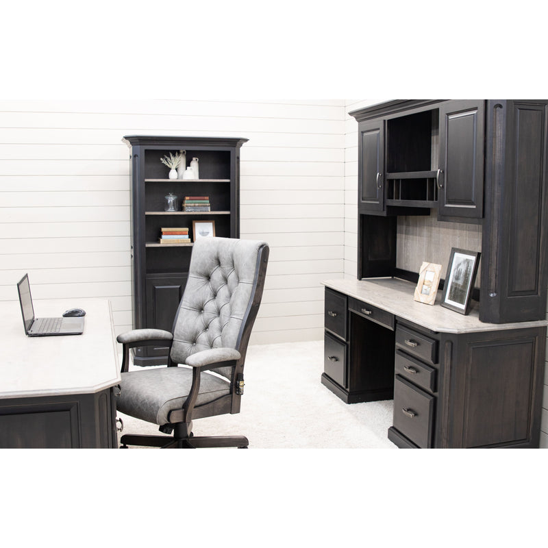 Boulevard Black & Wood Desk with Hutch Top | M-DK&RWO-GRB