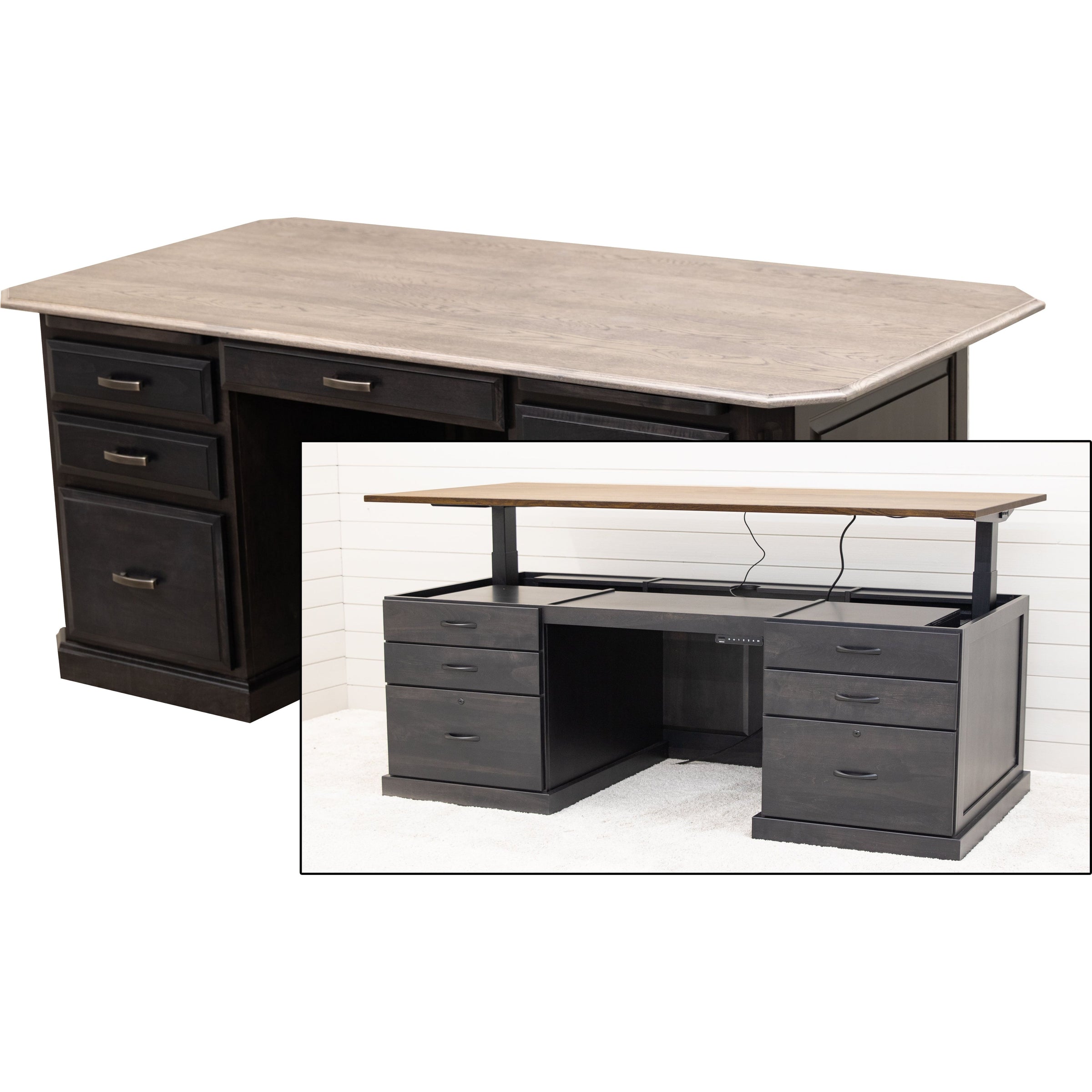 Boulevard Black & Wood Executive Desk | M-EB&E-MC