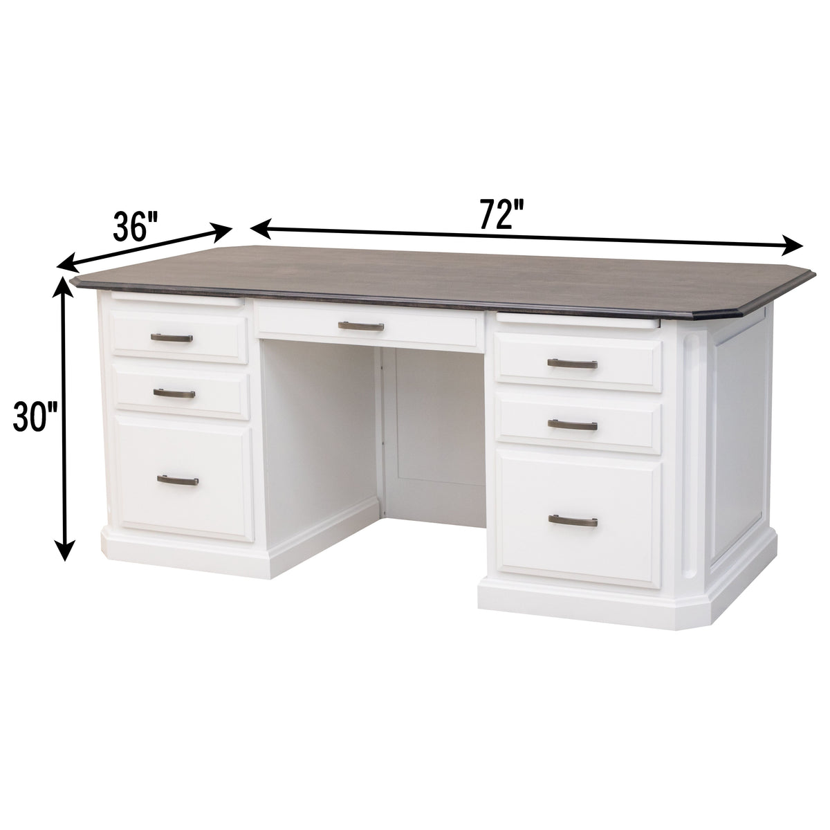 Boulevard White & Wood Executive Desk | M-DW&GS