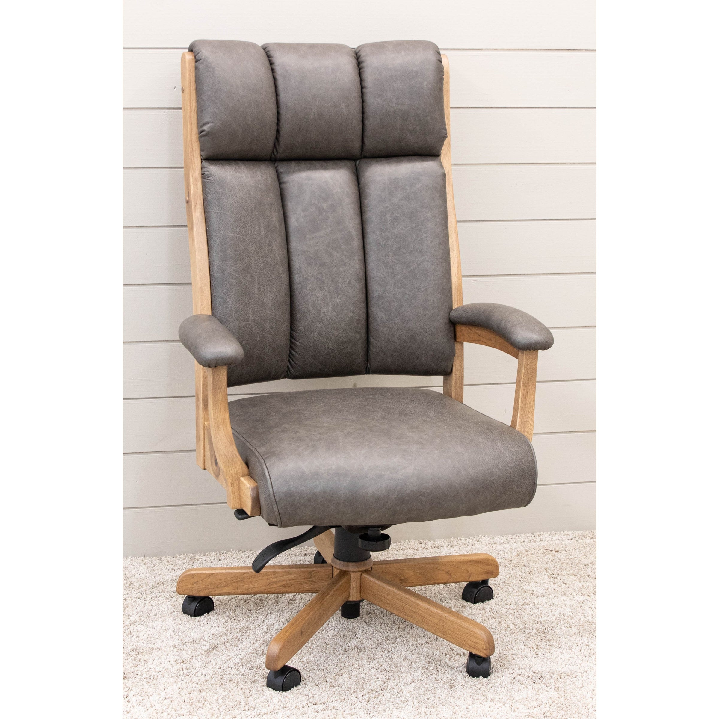 CE58 Cartwright Executive Grey Leather Office Chair | RH-WB