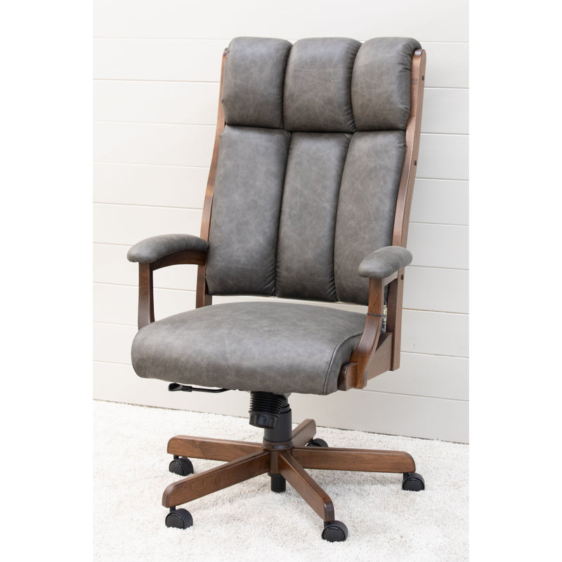 CE58 Cartwright Executive Grey Leather Office Chair | M-ASB