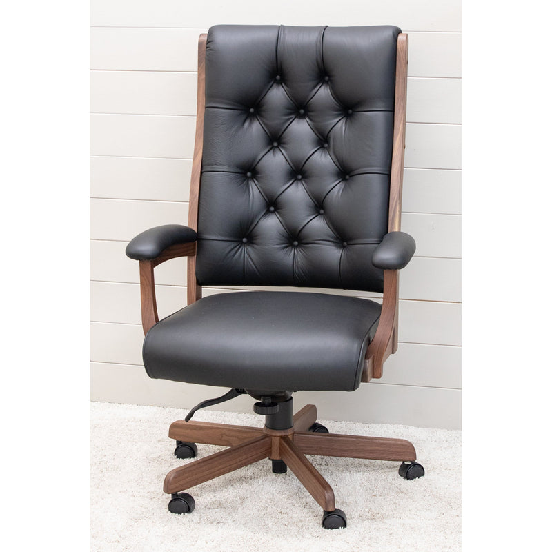 CET59 Cartwright Executive Black Leather Tufted Office Chair | W-NAT