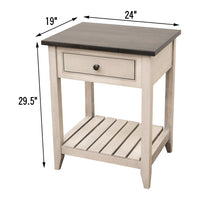 Charlotte Amish 1-Drawer Open Nightstand with Slatted Shelf