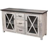 Cambridge 60" White & Wood TV Console | M-AV&DK