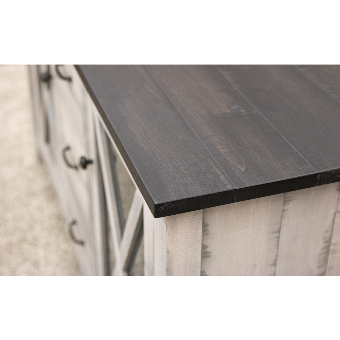 Cambridge 60" White & Wood TV Console | M-AV&DK