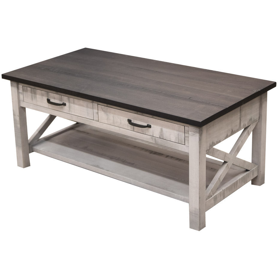 Cambridge White & Wood Rectangle Open Coffee Table | M-AV&DK