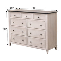 Charlotte Amish 9-Drawer Tall Dresser
