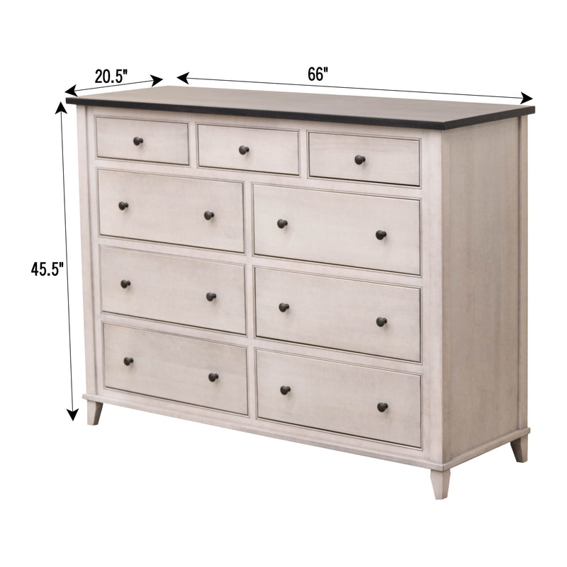 Charlotte Amish 9-Drawer Tall Dresser