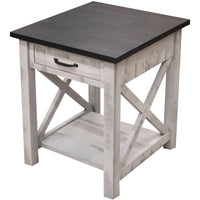 Cambridge White & Wood Large Square Open End Table | M-AV&DK