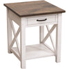 Cambridge White & Wood Large Square Open End Table | M-GW&RWO-SB