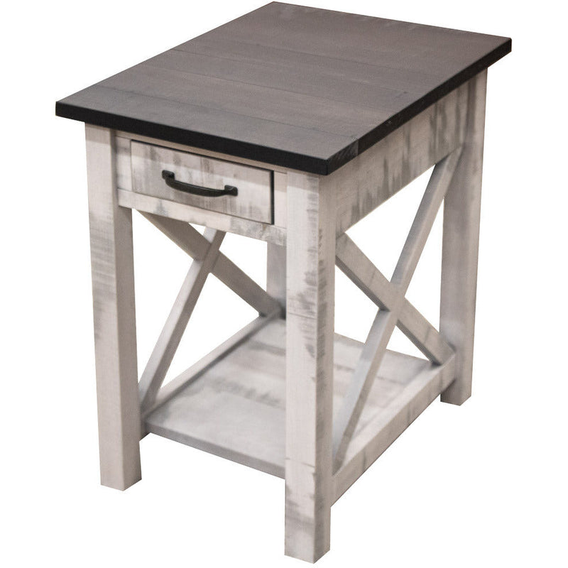 Cambridge White & Wood Small Rectangle Open End Table | M-AV&DK