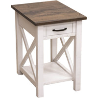 Cambridge White & Wood Small Rectangle Open End Table | M-GW&RWO-SB