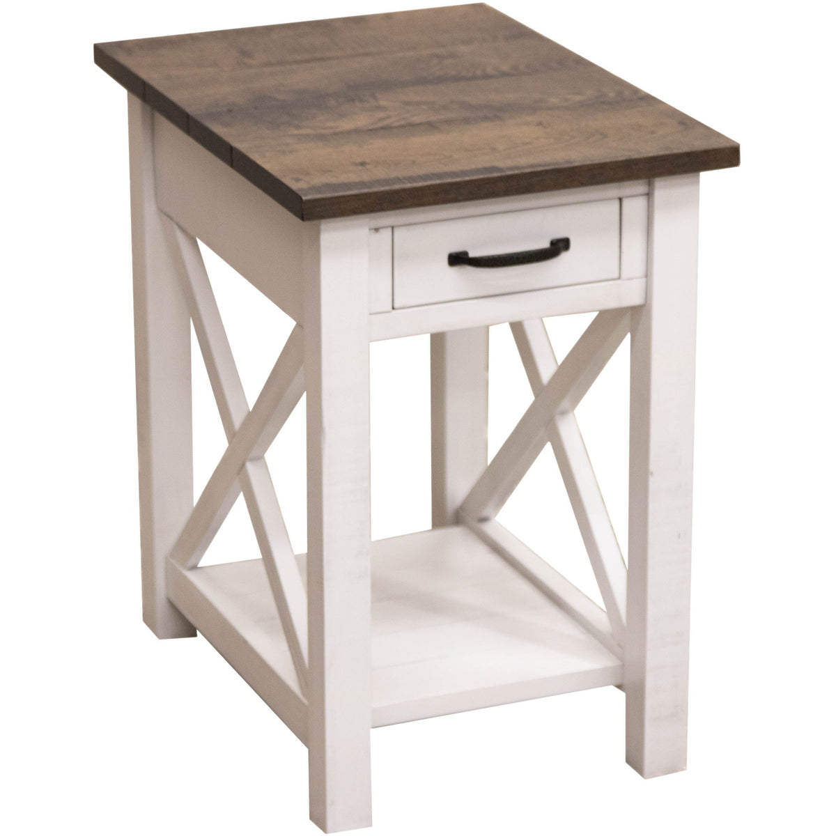Cambridge White & Wood Small Rectangle Open End Table | M-GW&RWO-SB