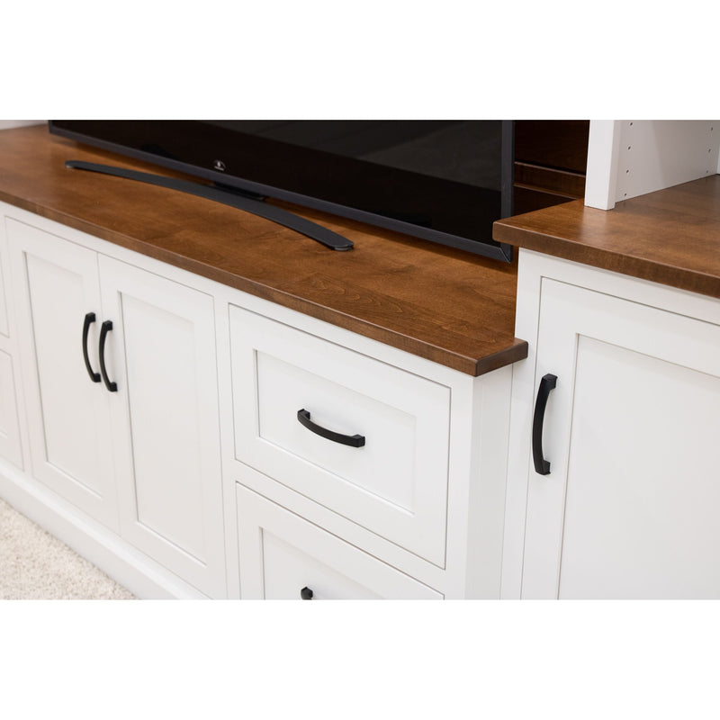 Modern Farmhouse White Solid Wood Entertainment Center | M-DW&HC