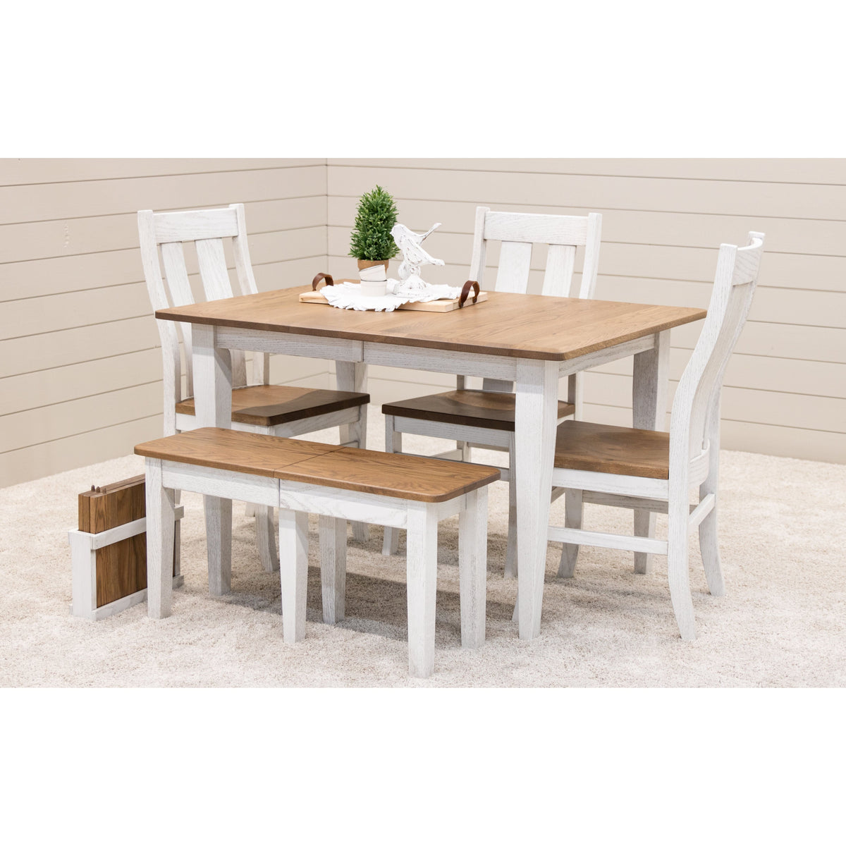 Yoder's Shaker White & Wood Small Rectangle Kitchen Table | O-CS&RWO-CO