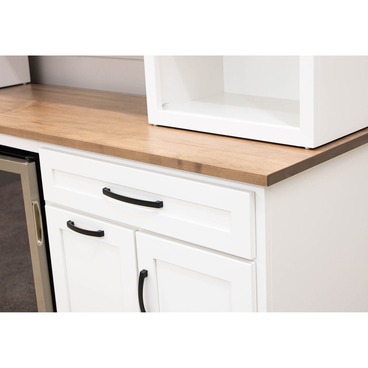 Clinton White & Wood Wine Cabinet with Fridge | M-DW&WB