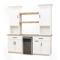 Clinton White & Wood Wine Cabinet with Fridge | M-DW&WB