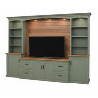 Modern Farmhouse Green Solid Wood Entertainment Center | M-EF&HC