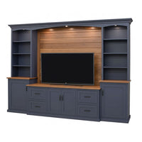 Modern Farmhouse Blue Solid Wood Entertainment Center | M-HN&HC