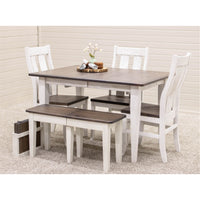 Anaheim Straight Top White & Wood Side Dining Chair | O-GW&RWO-SB