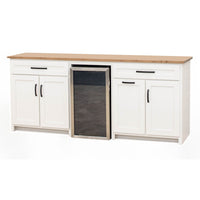 Clinton White & Wood Wine Cabinet with Fridge | M-DW&WB