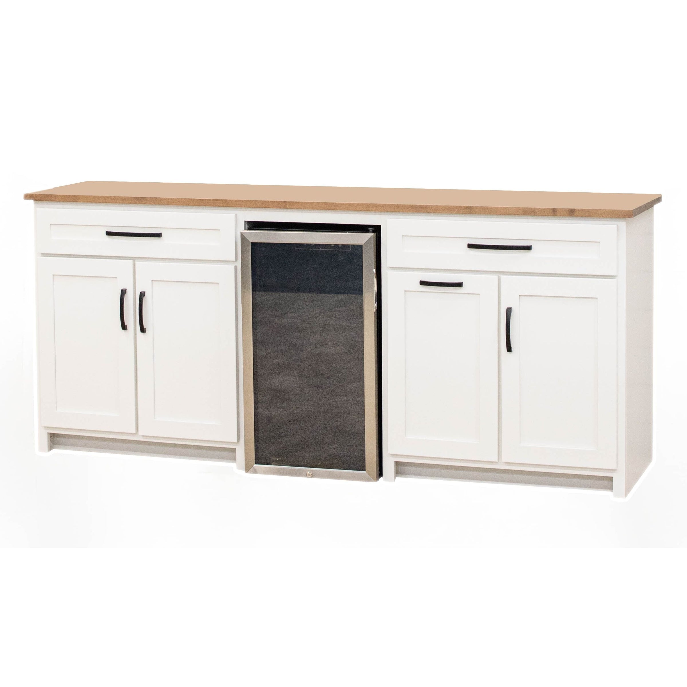 Clinton White & Wood Wine Cabinet with Fridge | M-DW&WB