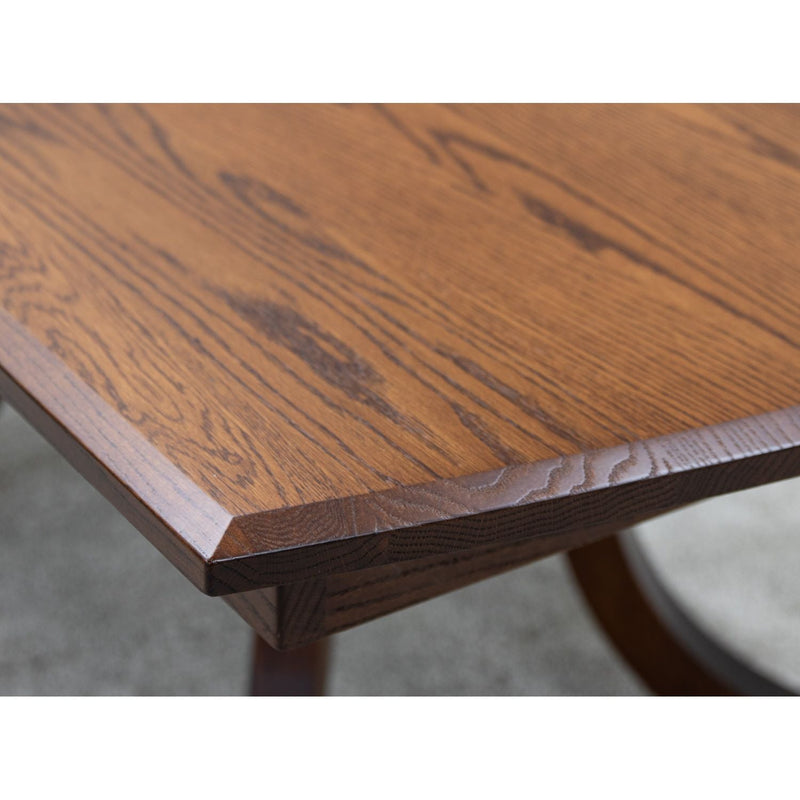 Charleston Double Pedestal Oak Wood Amish Extending Dining Table | MC