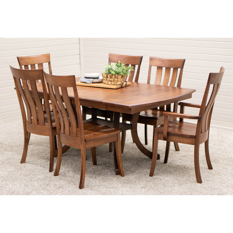 Charleston Double Pedestal Maple Wood Amish Extending Dining Table | BOS