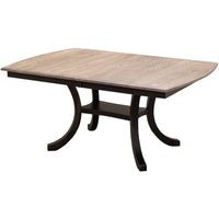 Charleston Double Pedestal Black & Wood Amish Extending Dining Table | M-DK&RWO-GRB
