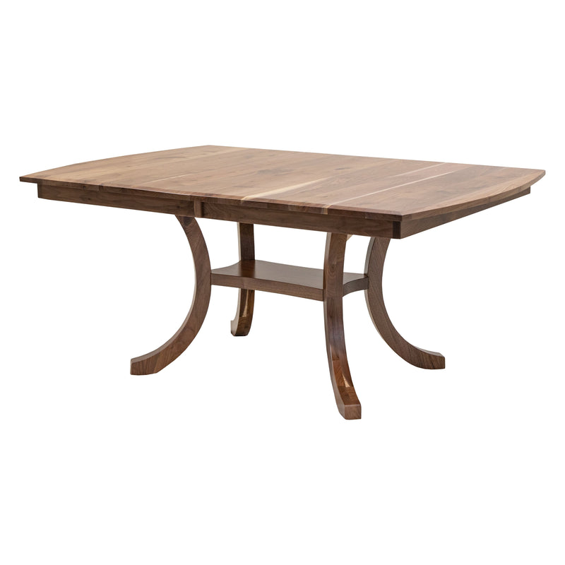 Charleston Double Pedestal Walnut Wood Amish Extending Dining Table | NAT