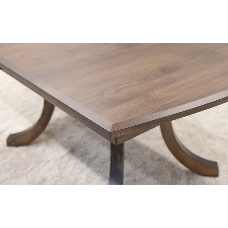 Charleston Double Pedestal Maple Wood Amish Extending Dining Table | CO