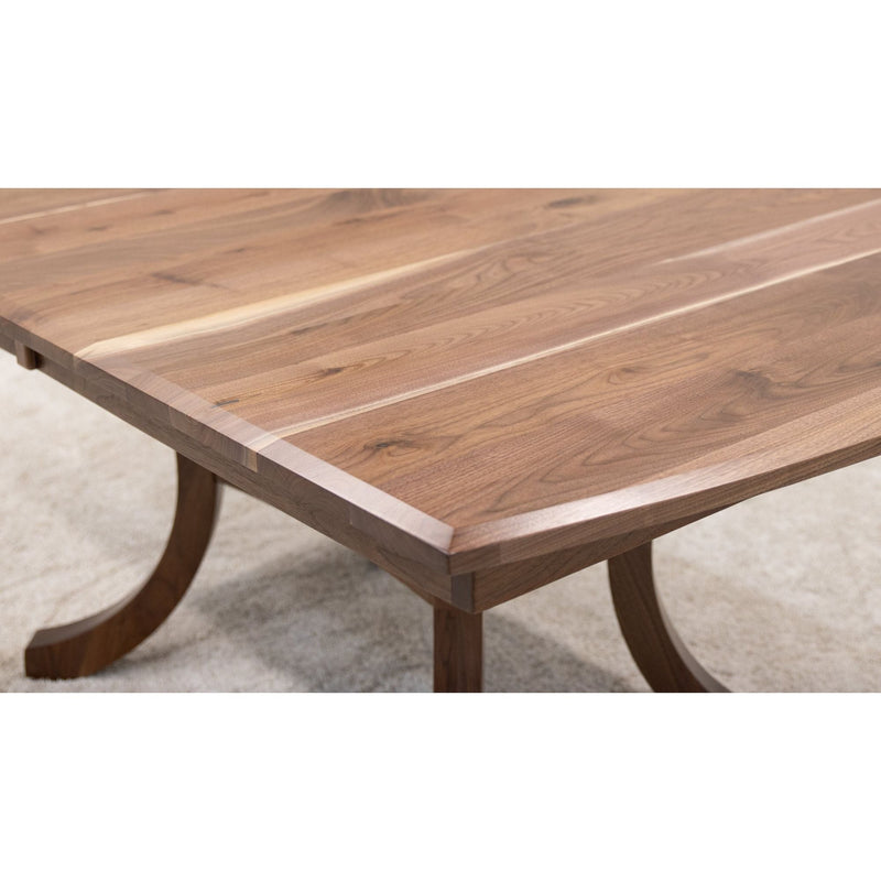 Charleston Double Pedestal Walnut Wood Amish Extending Dining Table | NAT