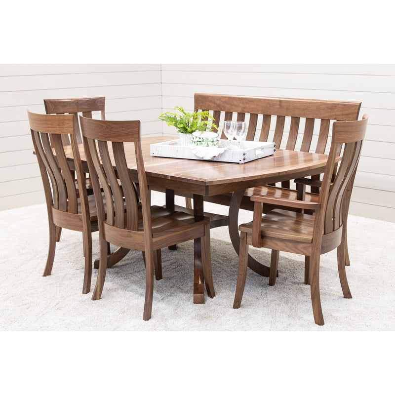 Charleston Double Pedestal Walnut Wood Amish Extending Dining Table | NAT