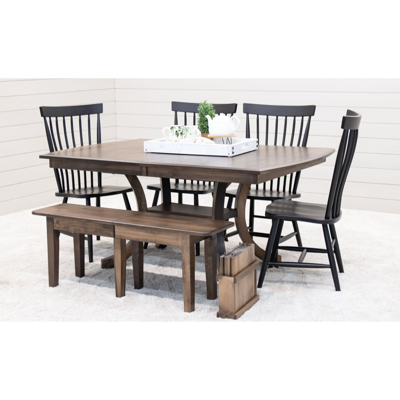 Charleston Double Pedestal Maple Wood Amish Extending Dining Table | CO
