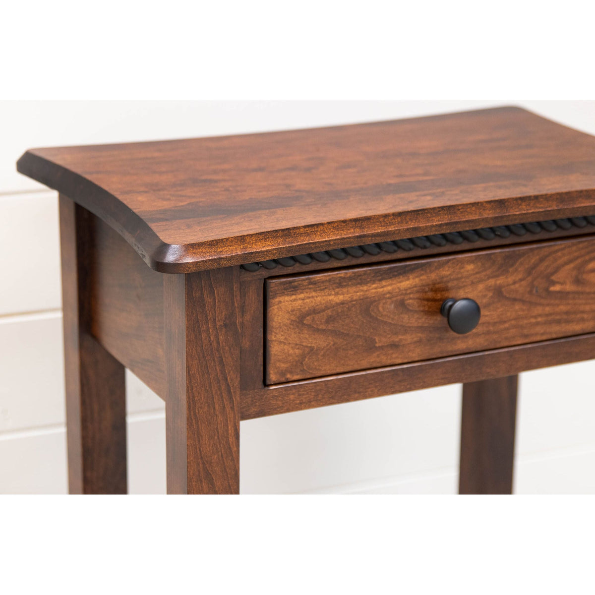 Apple Creek Cherry Wood Open Square Chairside End Table | ASB