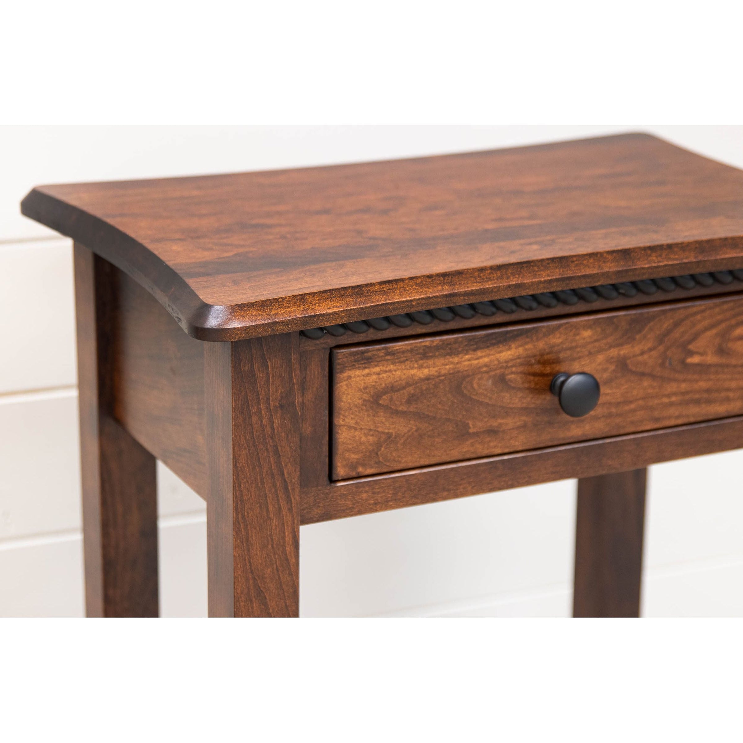 Apple Creek Cherry Wood Open Square Chairside End Table | ASB