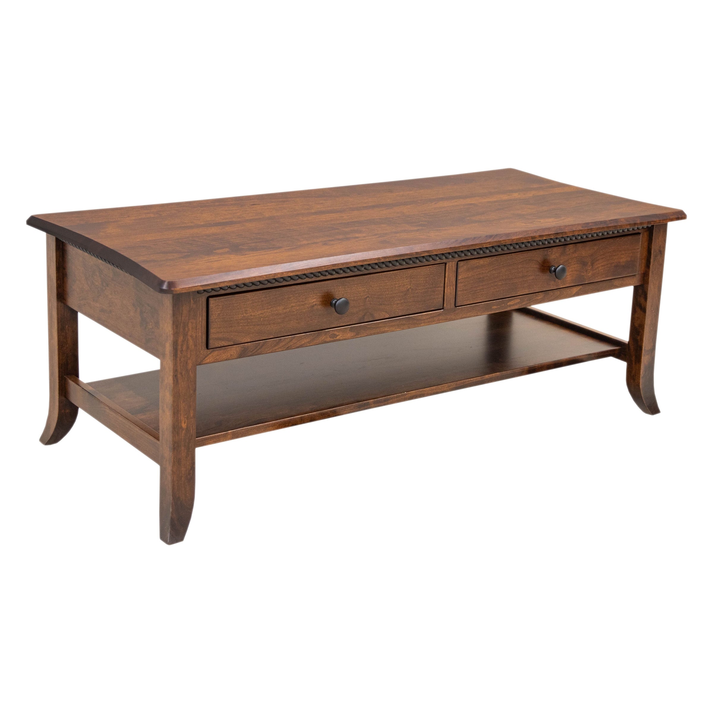 Apple Creek Cherry Wood Rectangle Open Coffee Table | ASB