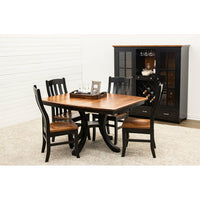 Charleston Single Pedestal Extending Dining Table with Black Pedestal Base | M-EB&E-MC