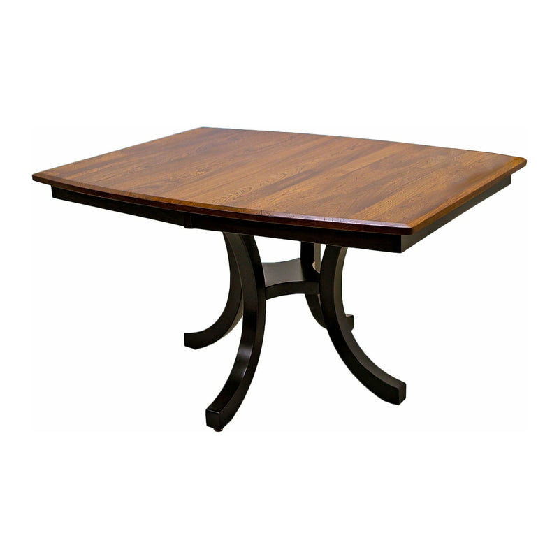 Charleston Single Pedestal Extending Dining Table with Black Pedestal Base | M-EB&E-MC