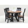 Charleston Round Single Pedestal Black & Wood Extending Dining Table | M-EB&E-MC