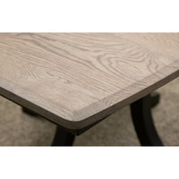 Charleston Single Pedestal Black & Wood Extending Dining Table | M-DK&RWO-GRB