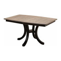 Charleston Single Pedestal Black & Wood Extending Dining Table | M-DK&RWO-GRB