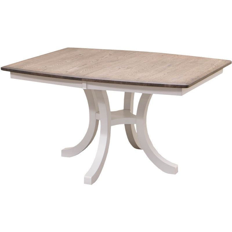Charleston Single Pedestal White & Wood Extending Dining Table | M-DW&RWO-GRB