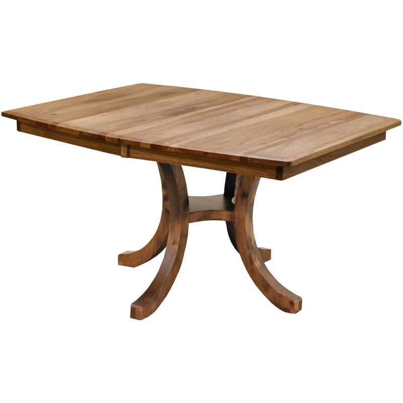 Charleston Single Pedestal Hickory Wood Extending Dining Table | CO