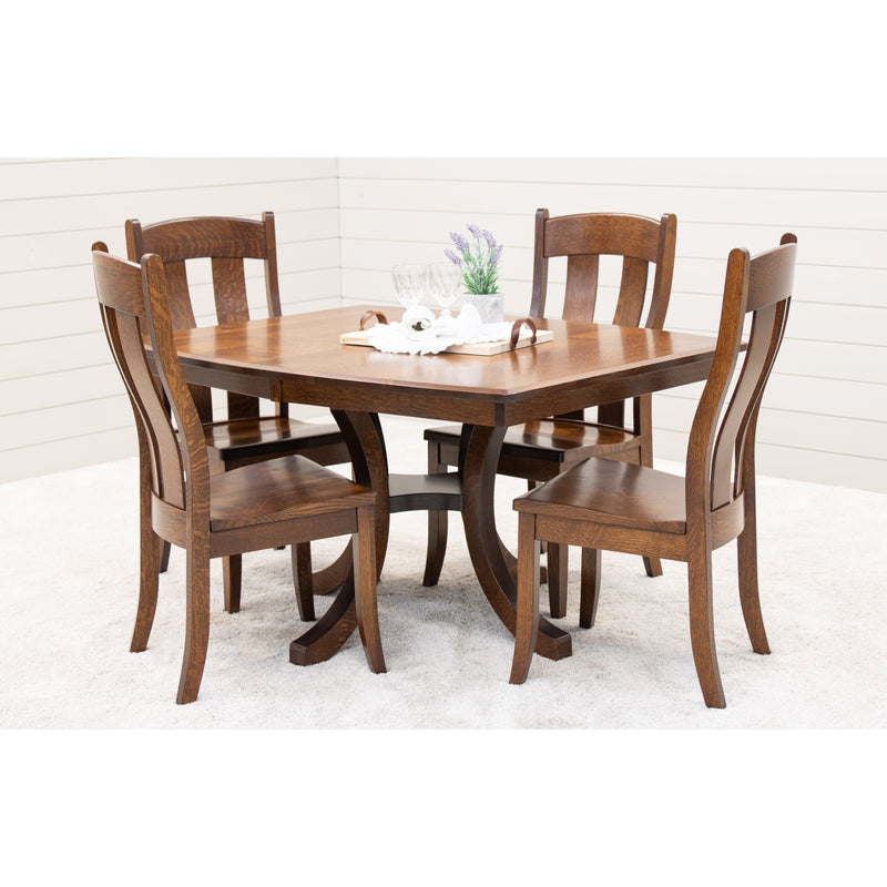 Charleston Single Pedestal Quarter Sawn White Oak Wood Extending Dining Table | ASB