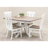 Charleston Single Pedestal White & Wood Extending Dining Table | M-DW&RWO-GRB