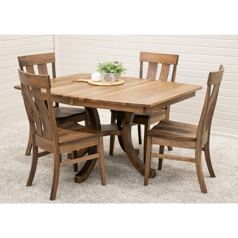 Charleston Single Pedestal Hickory Wood Extending Dining Table | CO