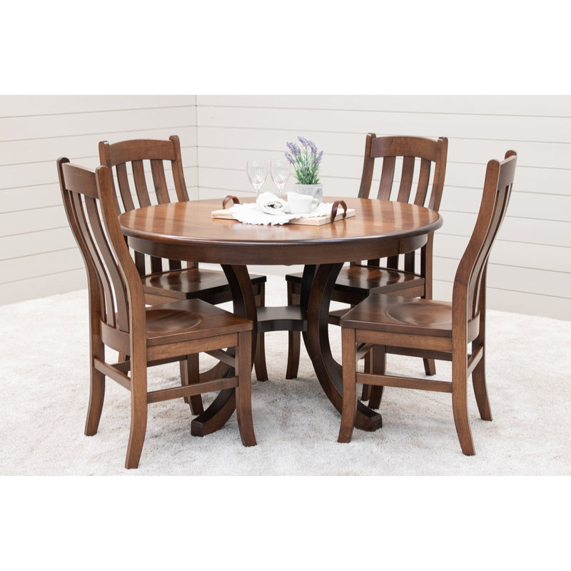 Charleston Round Single Pedestal Maple Wood Extending Dining Table | BOS